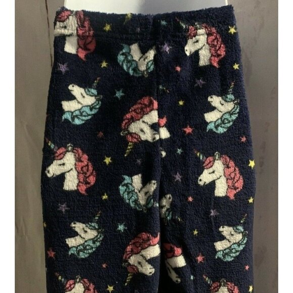Bobbie Brooks Girls Plush PJ Lounge Pants Size M 7/8 Navy Blue Unicorn Print - Picture 6 of 9